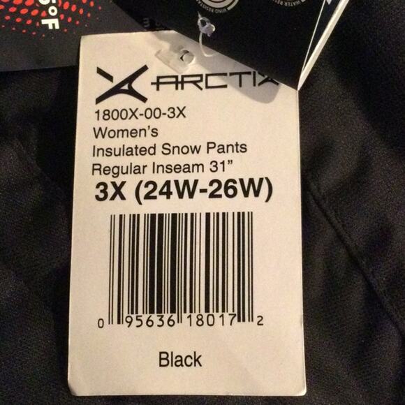 New Arctix Ski/Snow black pants 3X 24W/26/W - Picture 6 of 6